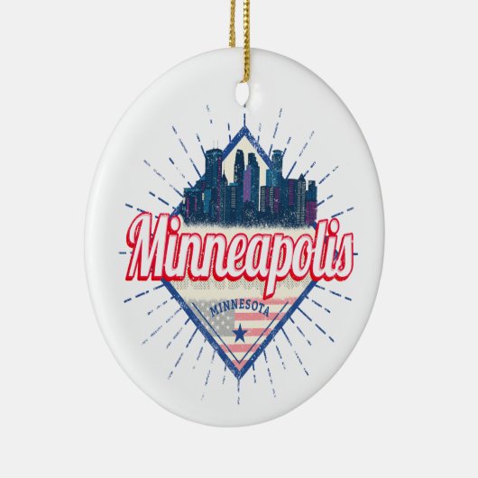Minneapolis Minnesota USA Skyline Verenigde Staten Keramisch Ornament (Rechts)