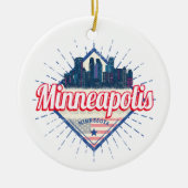 Minneapolis Minnesota USA Skyline Verenigde Staten Keramisch Ornament (Voorkant)