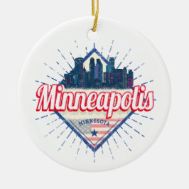 Minneapolis Minnesota USA Skyline Verenigde Staten Keramisch Ornament