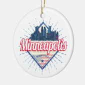 Minneapolis Minnesota USA Skyline Verenigde Staten Keramisch Ornament (Links)