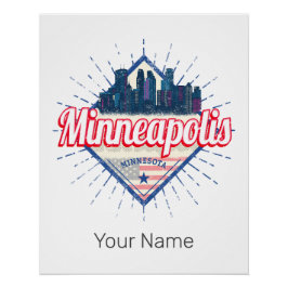 Minneapolis Minnesota USA Skyline Verenigde Staten Perfect Poster