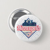 Minneapolis Minnesota USA Skyline Verenigde Staten Ronde Button 5,7 Cm (Voorkant /achterkant)
