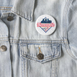 Minneapolis Minnesota USA Skyline Verenigde Staten Ronde Button 5,7 Cm