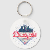 Minneapolis Minnesota USA Skyline Verenigde Staten Sleutelhanger (Voorkant)