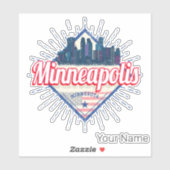 Minneapolis Minnesota USA Skyline Verenigde Staten Sticker (Vel)