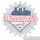 Minneapolis Minnesota USA Skyline Verenigde Staten Sticker (Voorkant)
