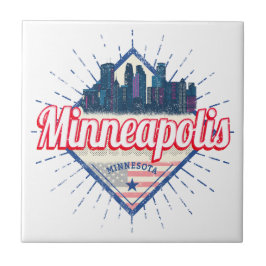 Minneapolis Minnesota USA Skyline Verenigde Staten Tegeltje