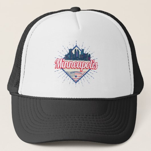 Minneapolis Minnesota USA Skyline Verenigde Staten Trucker Pet (Voorkant)