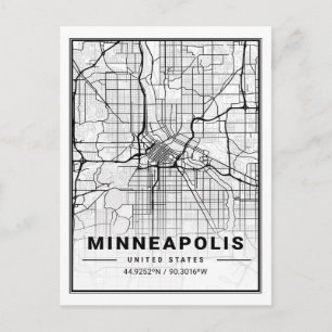 Minneapolis Minnesota USA Travel City Map Briefkaart
