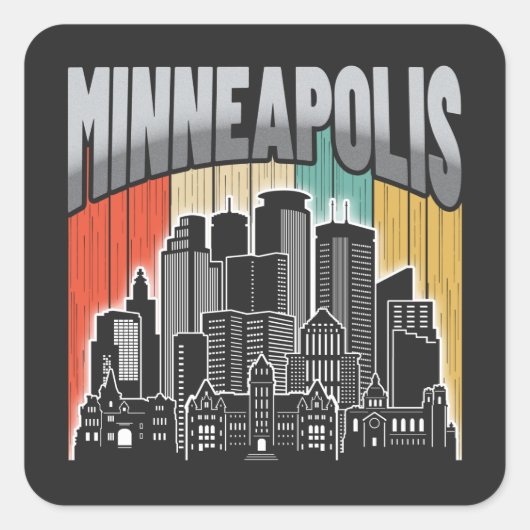 Minneapolis Minnesota Vierkante Sticker (Voorkant)