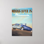 Minneapolis, Minnesota vintage poster Canvas Afdruk (Voorkant)
