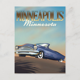 Minneapolis, Minnesota vintage reisposter Briefkaart