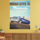Minneapolis, Minnesota vintage reisposter Canvas Afdruk (Insitu (Woonkamer))
