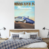 Minneapolis, Minnesota vintage reisposter Canvas Afdruk (Insitu (Slaapkamer))