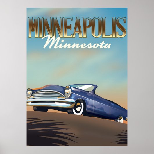 Minneapolis, Minnesota vintage reisposter Poster (Voorkant)