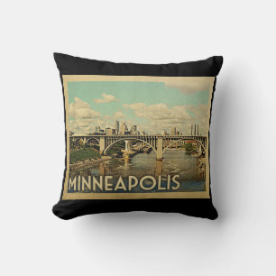 Minneapolis Minnesota Vintage Travel Kussen