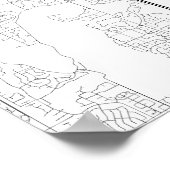 Minneapolis, Minnesota (zwart op wit) Poster (Hoek)