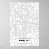 Minneapolis, Minnesota (zwart op wit) Poster (Voorkant)