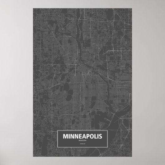 Minneapolis, Minnesota (zwart wit) Poster (Voorkant)