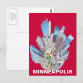 MINNEAPOLIS MN BRIEFKAART (Voorkant / Achterkant)