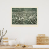 Minneapolis, MN Panorama Map - 1879 Poster (Keuken)