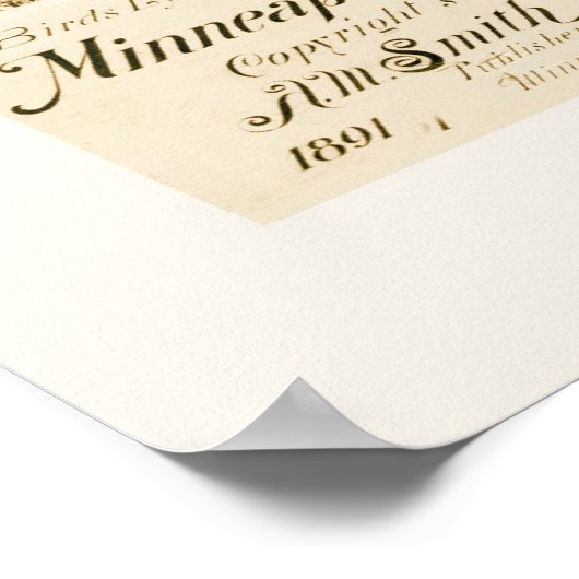 Minneapolis, MN Panorama Map - 1891 Poster (Hoek)