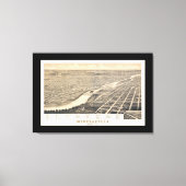 Minneapolis MN Panoramische Kaart DIGITAAL OPGELOS Canvas Afdruk (Voorkant)