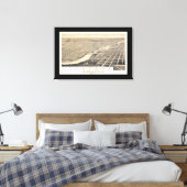 Minneapolis MN Panoramische Kaart DIGITAAL OPGELOS Canvas Afdruk (Insitu (Slaapkamer))