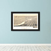Minneapolis MN Panoramische Kaart DIGITAAL OPGELOS Canvas Afdruk (Insitu (Houten vloer))