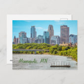Minneapolis, MN Skyline briefkaart (Voorkant / Achterkant)