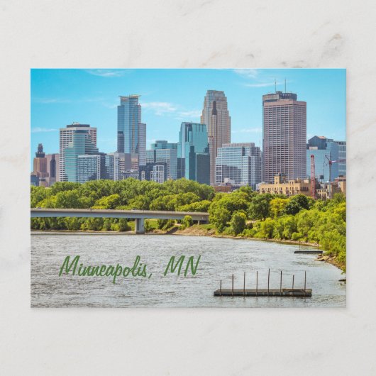 Minneapolis, MN Skyline briefkaart (Voorkant)
