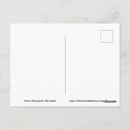 Minneapolis, MN Skyline briefkaart (Achterkant)