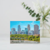 Minneapolis, MN Skyline briefkaart (Staand voorkant)