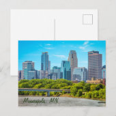 Minneapolis, MN Skyline briefkaart (Voorkant / Achterkant)