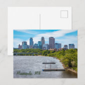 Minneapolis, MN Skyline briefkaart (Voorkant / Achterkant)