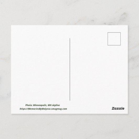 Minneapolis, MN Skyline briefkaart (Achterkant)