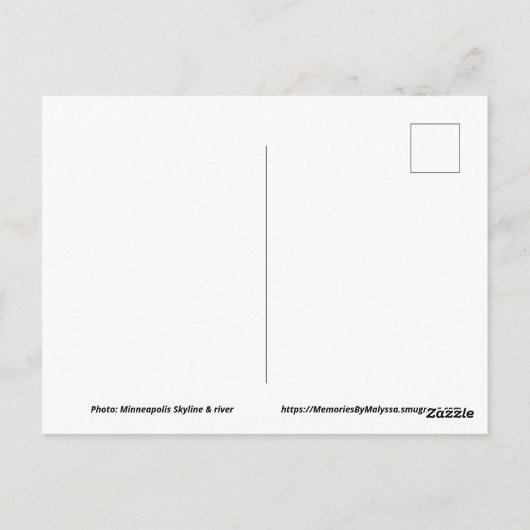 Minneapolis, MN Skyline briefkaart (Achterkant)