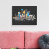 Minneapolis, MN Skyline Canvas Print (Insitu (Woonkamer))