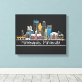Minneapolis, MN Skyline Canvas Print (Insitu (Houten vloer))
