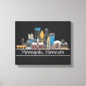 Minneapolis, MN Skyline Canvas Print (Voorkant)
