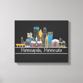 Minneapolis, MN Skyline Canvas Print