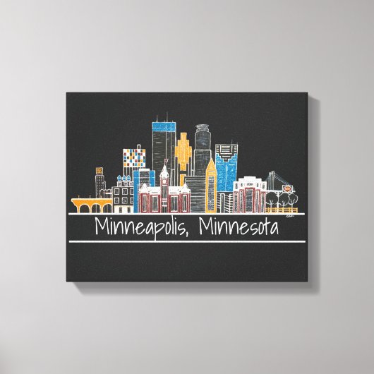 Minneapolis, MN Skyline Canvas Print (Voorkant)