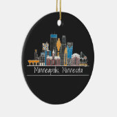 Minneapolis, MN Skyline Ceramic Ornament (Rechts)
