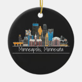 Minneapolis, MN Skyline Ceramic Ornament (Voorkant)