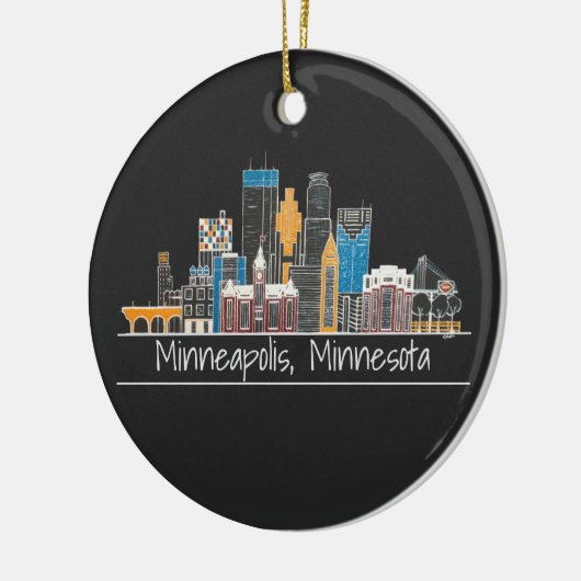 Minneapolis, MN Skyline Ceramic Ornament (Links)