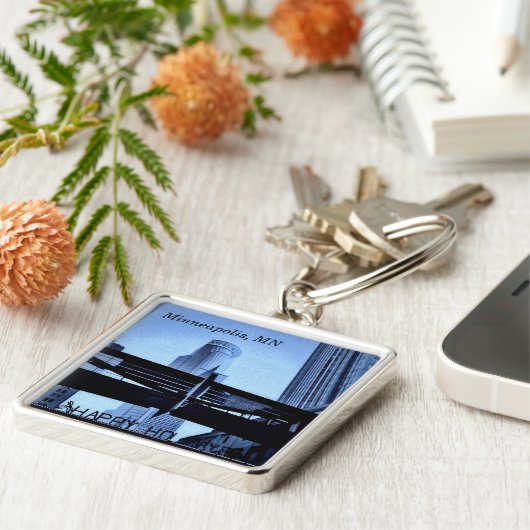 Minneapolis, MN Sleutelhanger (Zijkant)