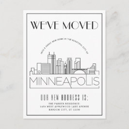 Minneapolis Modern Deco | Adres Gewijzigd Aankondigingskaart