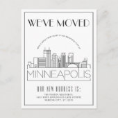 Minneapolis Modern Deco | Adres Gewijzigd Aankondigingskaart (Voorkant)