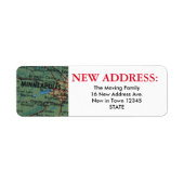 Minneapolis nieuw adreslabel etiket (Voorkant)