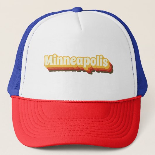 Minneapolis Retro  tekst Trucker Pet (Voorkant)